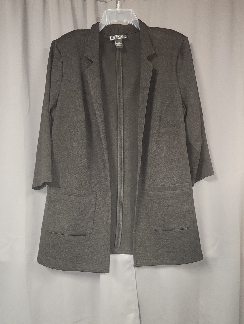 NY&C Black Open-Front Blazer with Patch Pockets